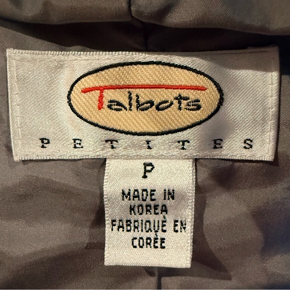 Talbots Blue and Gray Quilted Puffer Jacket Women's Petite Small Coat - Picture 2 of 6